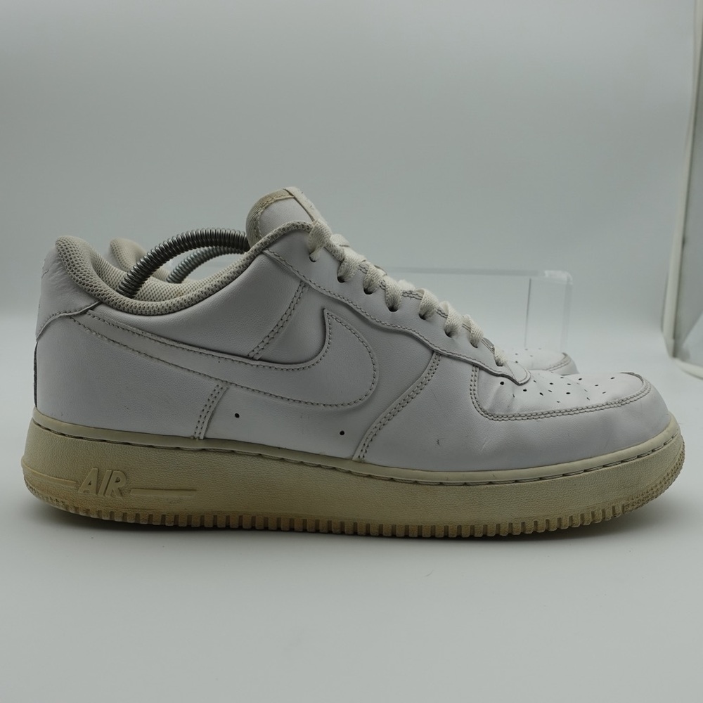 Nike Air Force 1 Men Size 12 Shoes White Leather Sneakers Athletic Casual